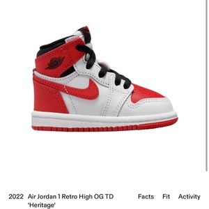 2022 Air Jordan 1 Retro High OG TD - toddler size 4c